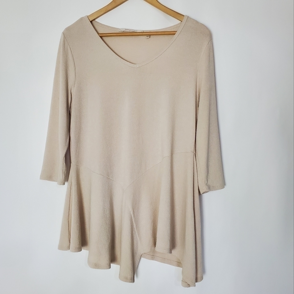 Soft Surroundings Modernista Cream Tunic Top in Size PM(10-12)